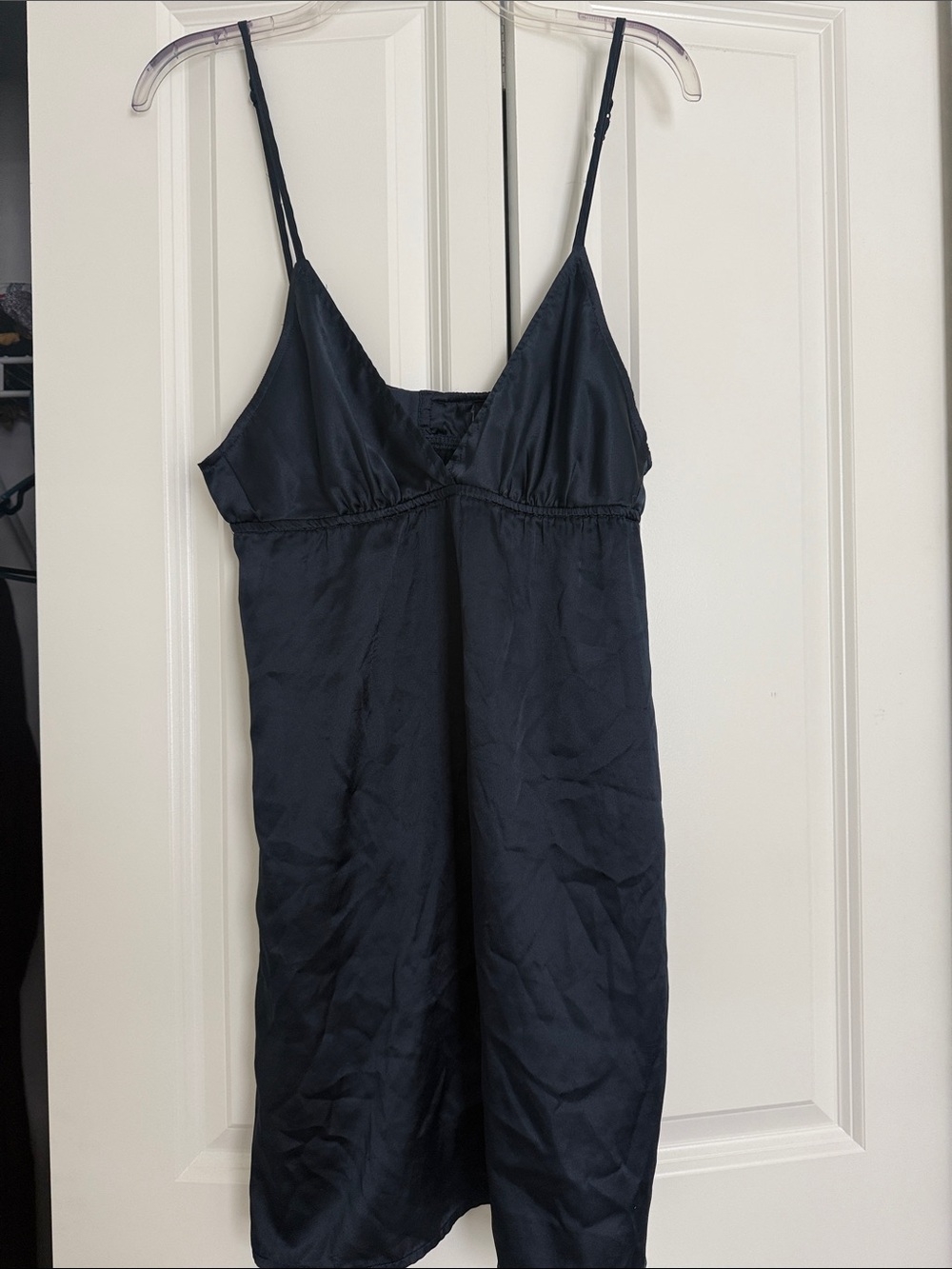 GAPBody Love Blue Satin Slip Chemise with Adjustable Straps